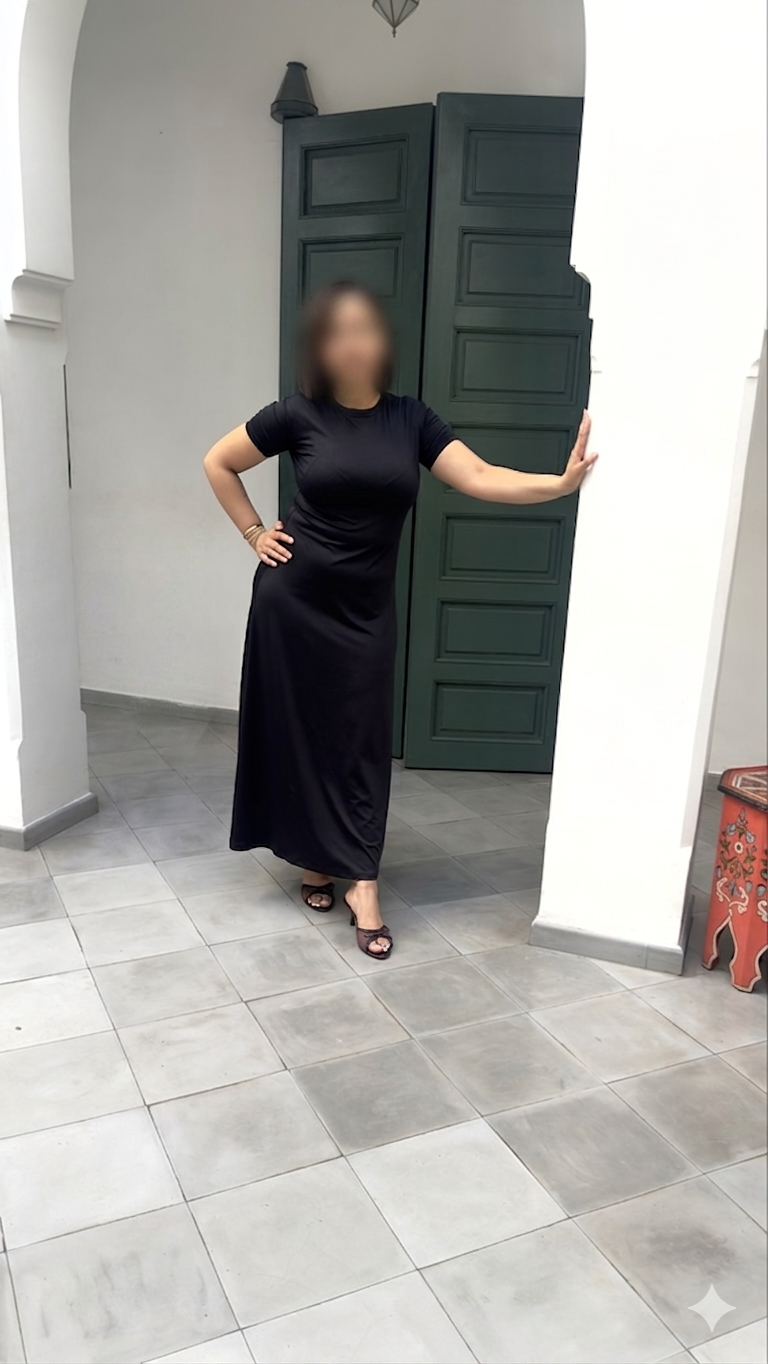 Robe Longue Femme Noir & Prune – Image 3