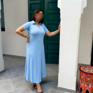 Robe Longue Rose et Bleu ciel