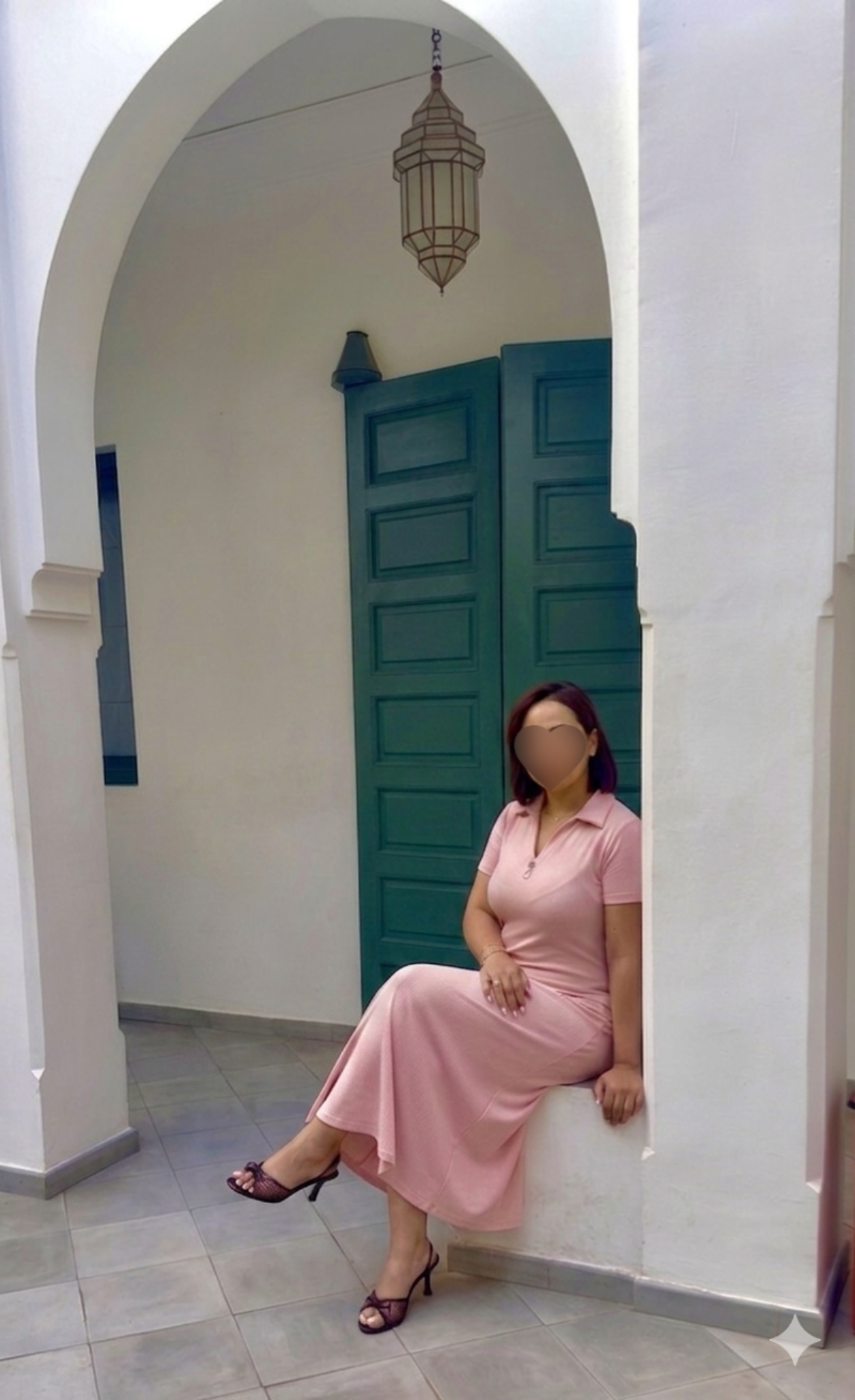 Robe Longue Rose et Bleu ciel – Image 4