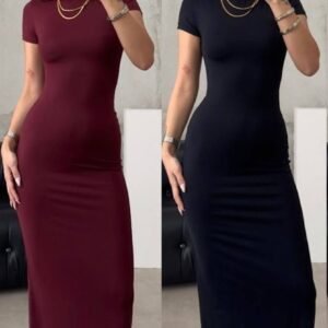 Robe Longue Femme Noir & Prune